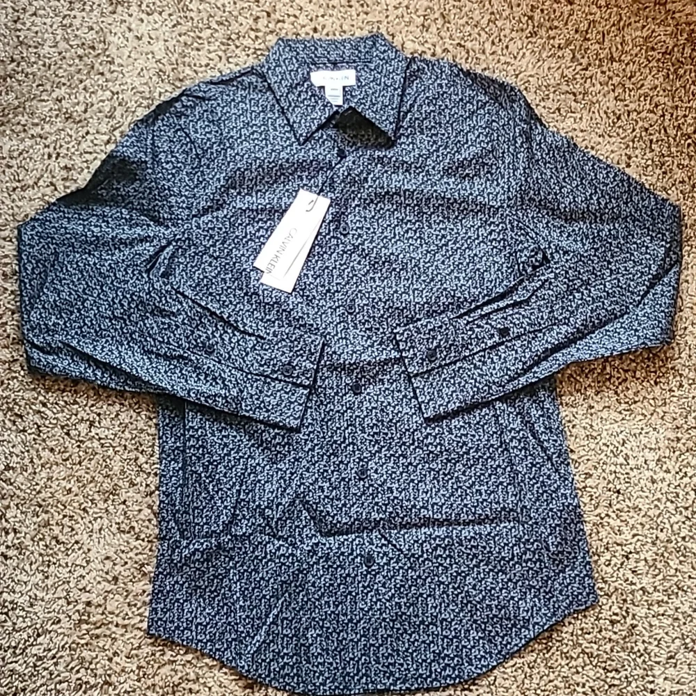 Calvin Klein stretch cotton long-sleeve dress shirt - Picture 7 of 14